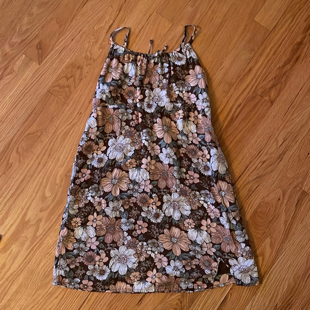 Brown floral Abercrombie Kids tank dress in 11/12